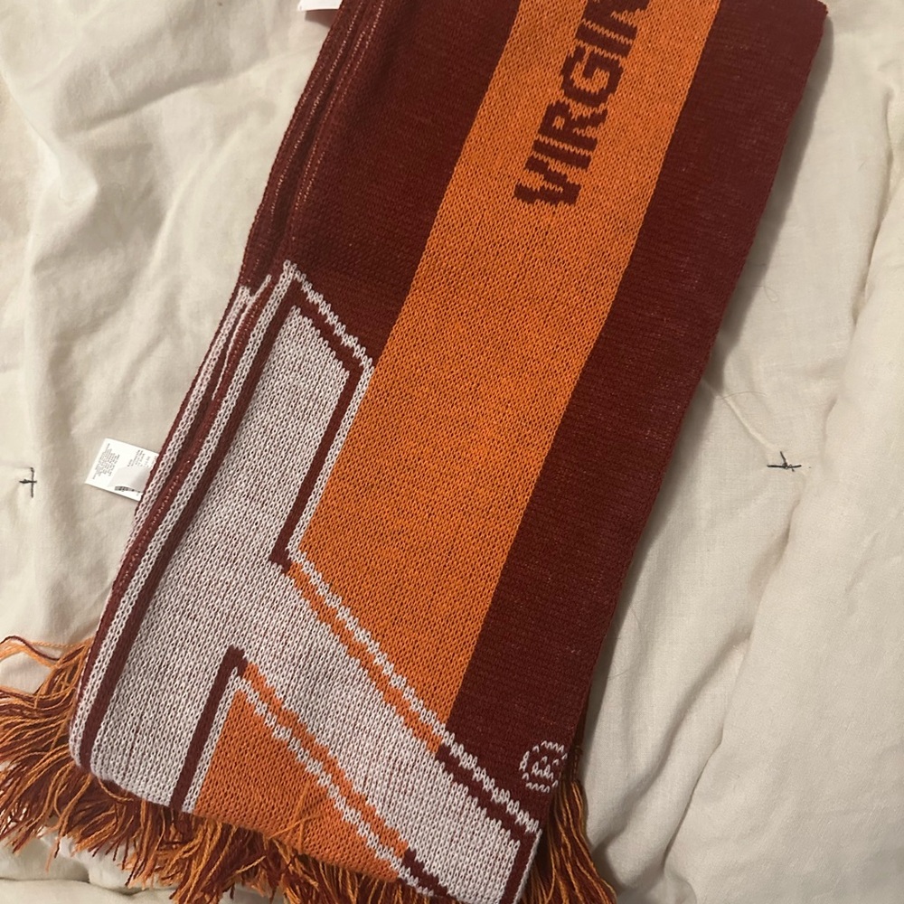 Virginia Tech Maroon and Orange Scarf - Picture 2 of 2